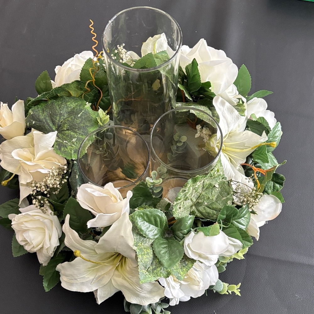 Elegant White and Green Floral Centerpiece